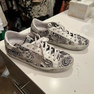 Golden Goose sneakers, Size 38. Paisley print.